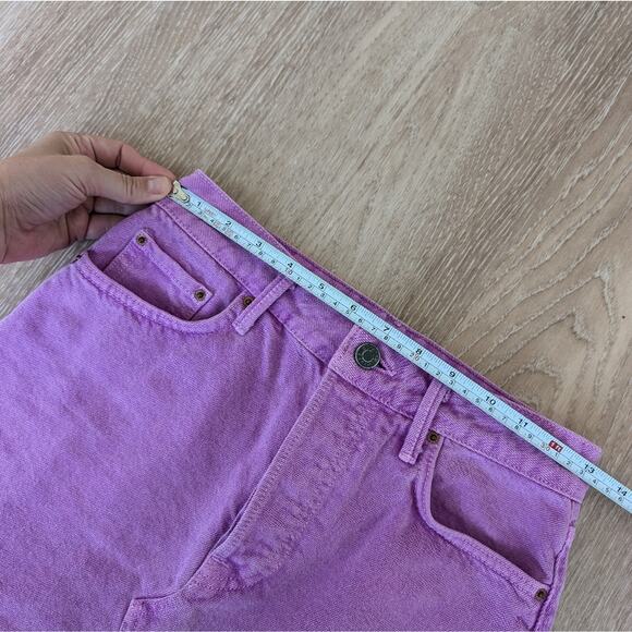 Grlfrnd Milla 100% Cotton Denim Mini Skirt in Electric Purple, size 25 - Picture 6 of 9